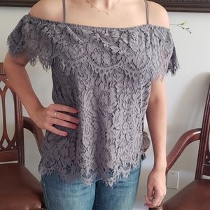 Lace off the shoulder top